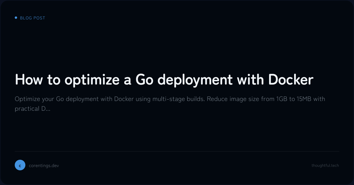 How to optimize a Go deployment with... | Corentin GS's Blog